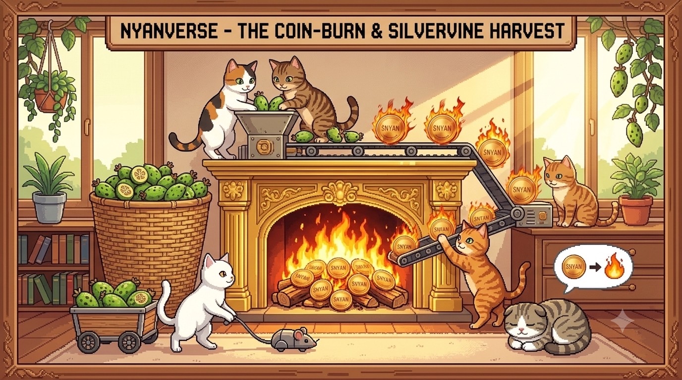 NYANVERSEのゲームとコミュニティ活動を表す猫のイメージ